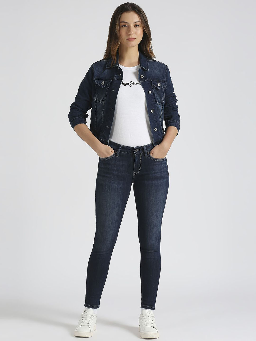 Pepe Jeans Women Lola Skinny Fit Mid-Rise Jeans