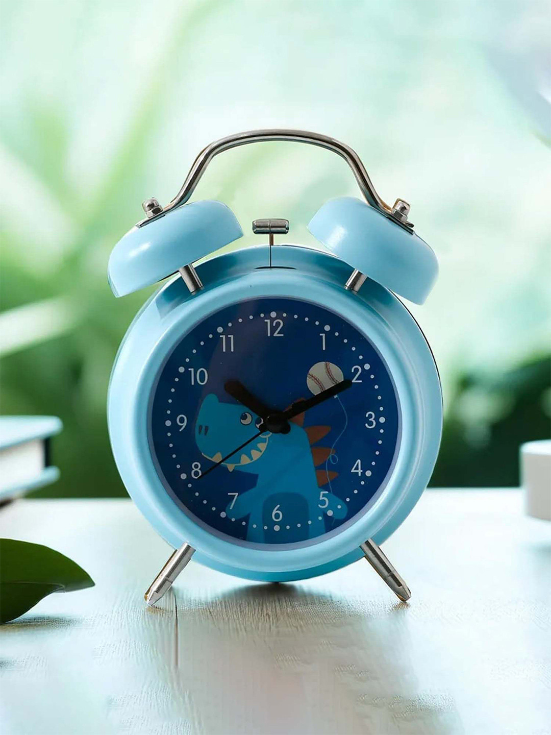 Nostrae by Ekhasa Blue Printed Contemporary Round Alarm Clock