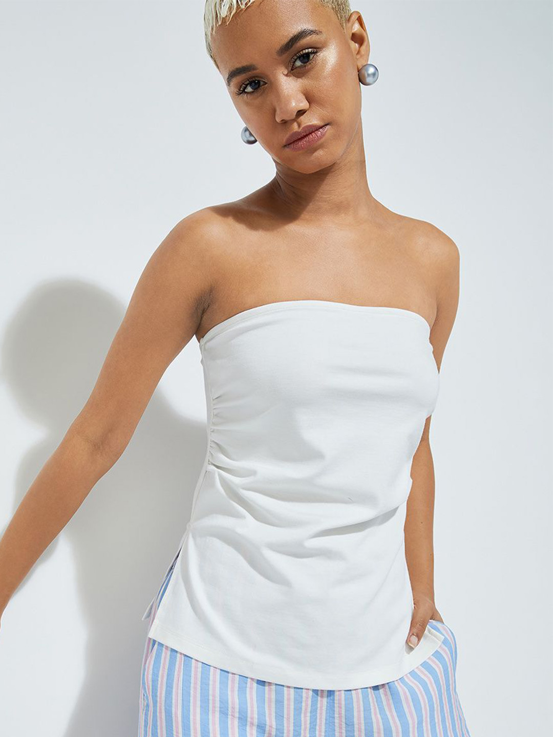 max URB_N Women Ruched Tube Top