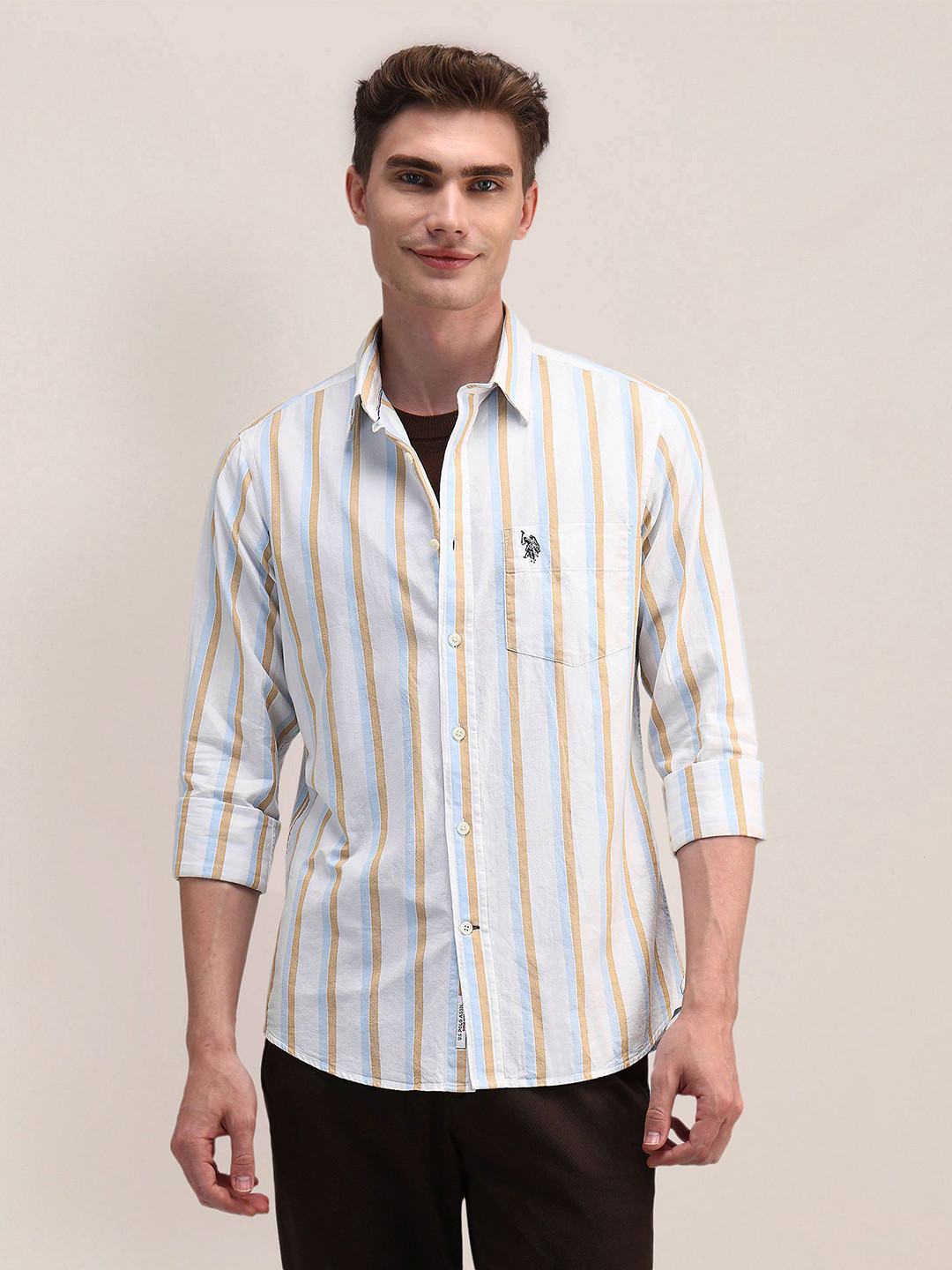 U.S. Polo Assn. Men Classic Opaque Striped Casual Shirt