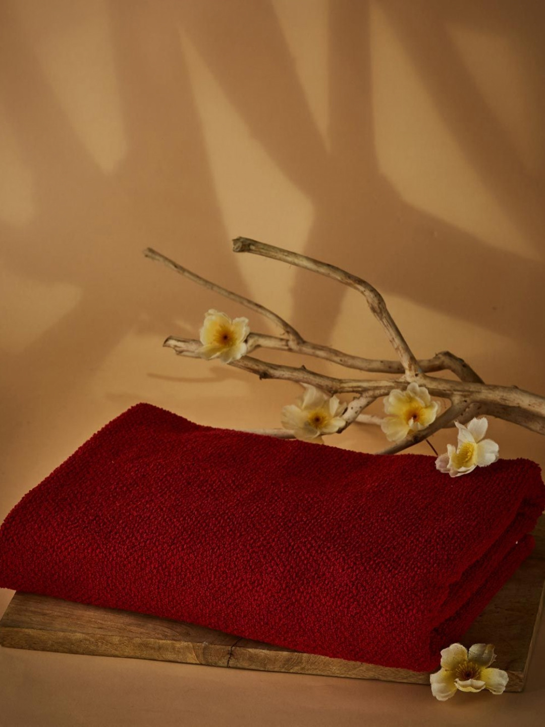 Fabindia Hanah Red Cotton 570 GSM Hand Towel