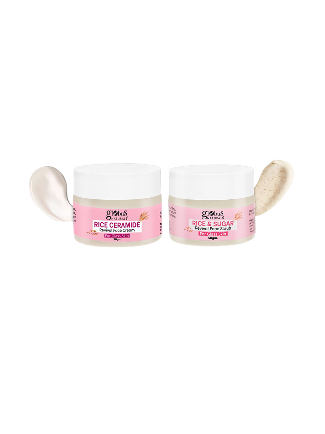 Globus naturals Set Of 2 Rice Ceramid Face Scrub -50g & Face Wash-50g