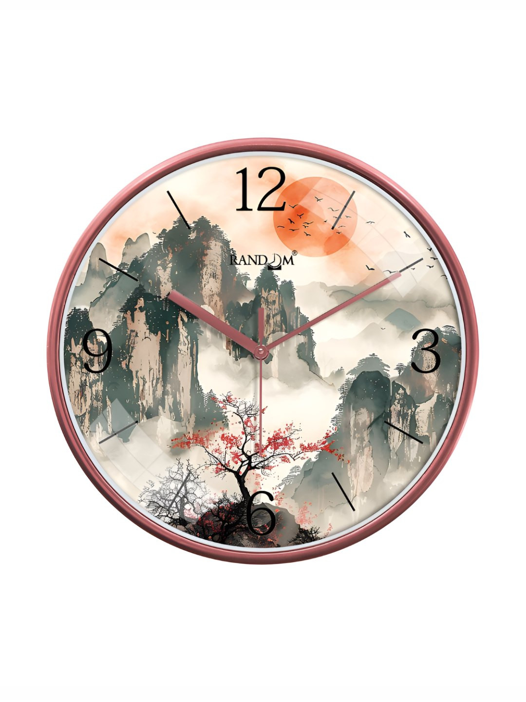 RANDOM Grey Plastic Silent Clock Round Battery Analogue Wall Clock-30cm
