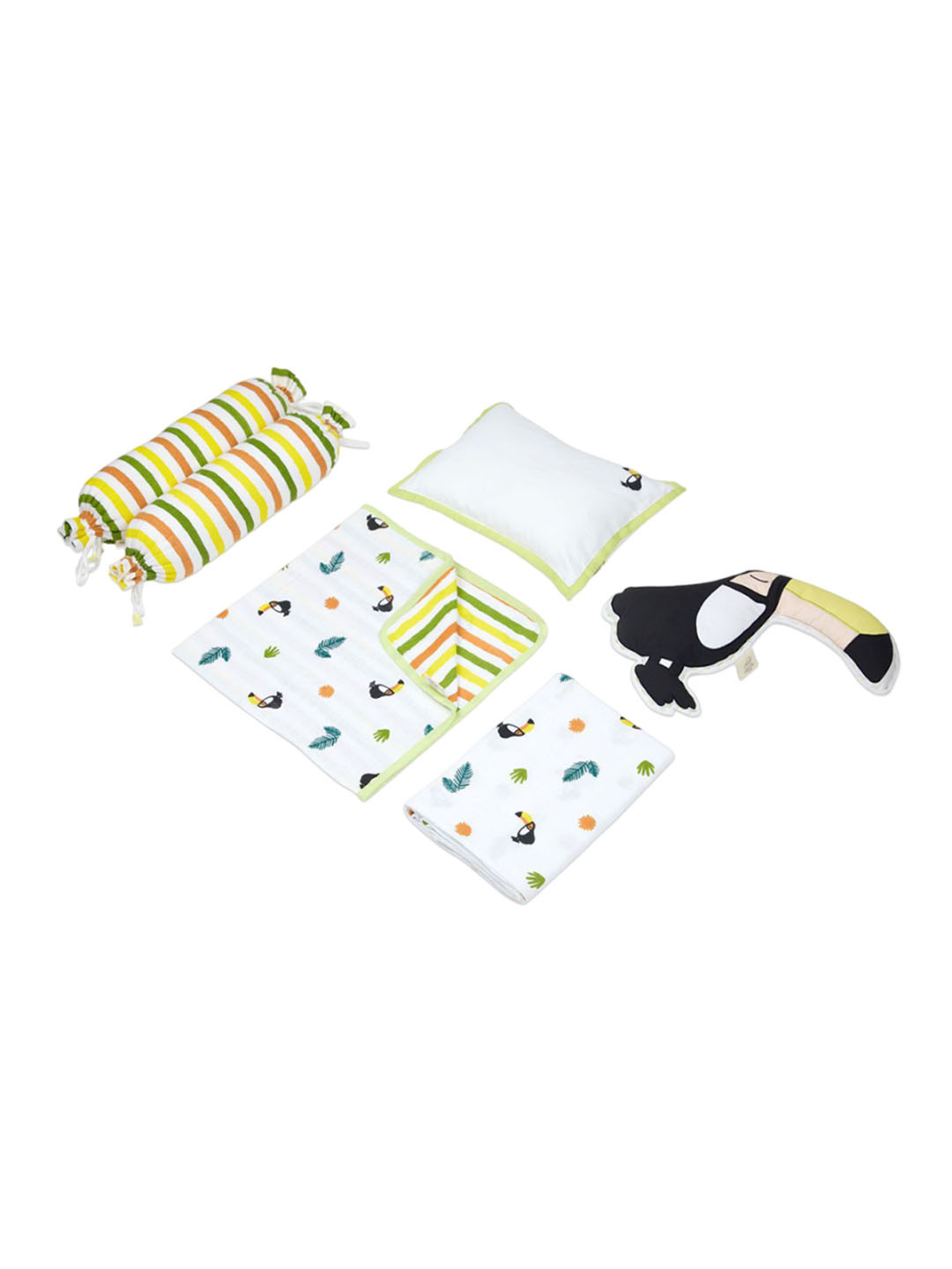 Masilo Infants Tropical Toucan Printed Cot Bedding Set