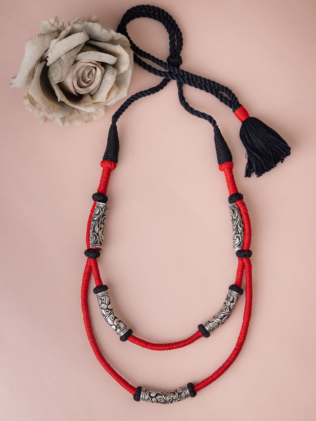 Shyle Anvaya 925 Sterling Silver Statement Necklace