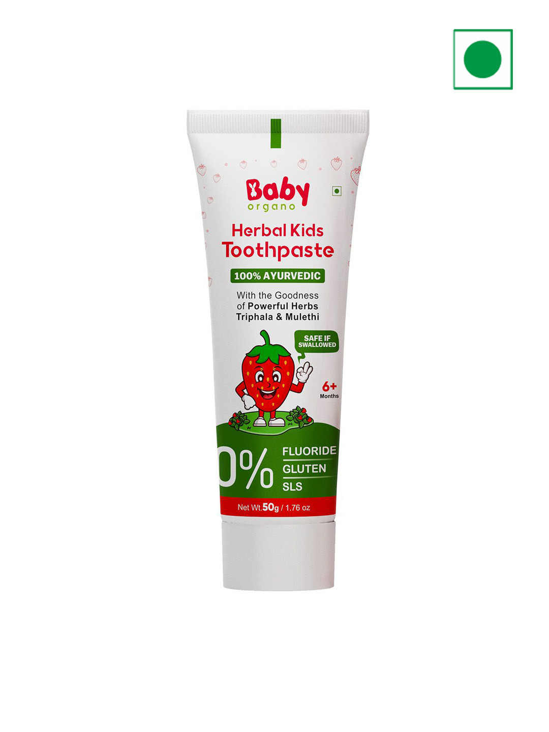 BABYORGANO Kids Toothpaste With Babool Mulethi & Neem - 50 g