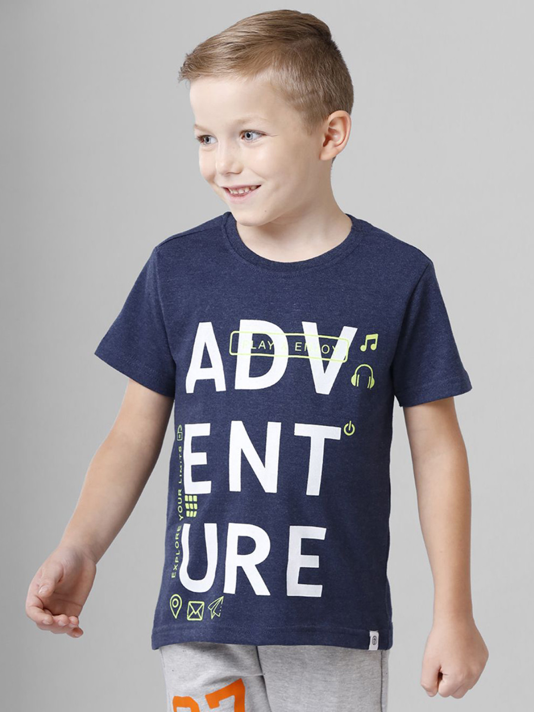 CODEZ Boys Typography Printed Round Neck Cotton T-shirt