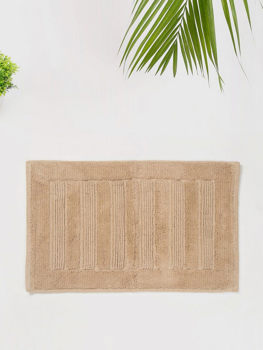 Fabindia Sikri Biege Textured 1450 GSM Bath Rugs
