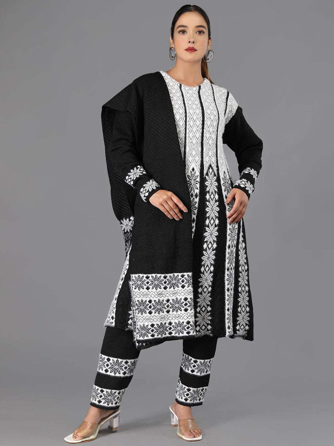 TYSORT Floral Anarkali Kurta with Trousers & With Dupatta