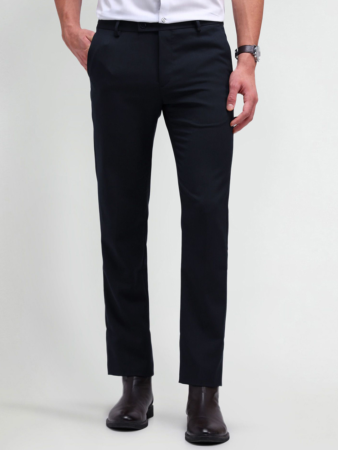 Arrow Slim Fit Dobby Smart Flex Trousers