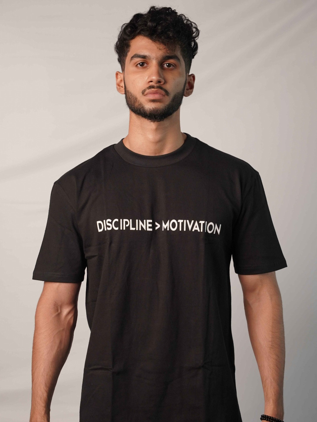 GYMYAK Men Therma-Fit Typography Printed Round Neck Pure Cotton Oversized T-shirt