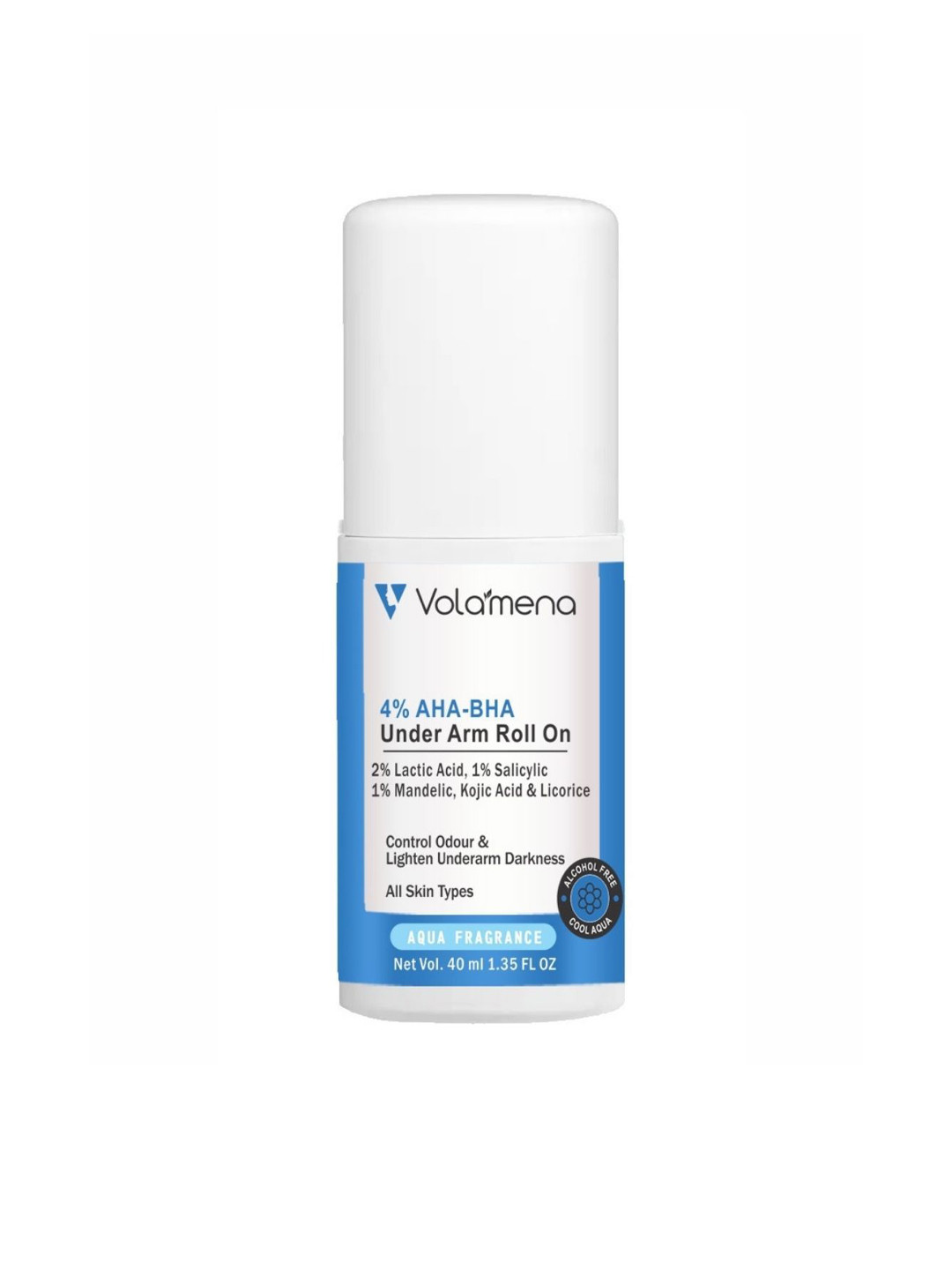 Volamena 4% AHA BHA Underarm Roll On With Aqua Fragrance-40ml