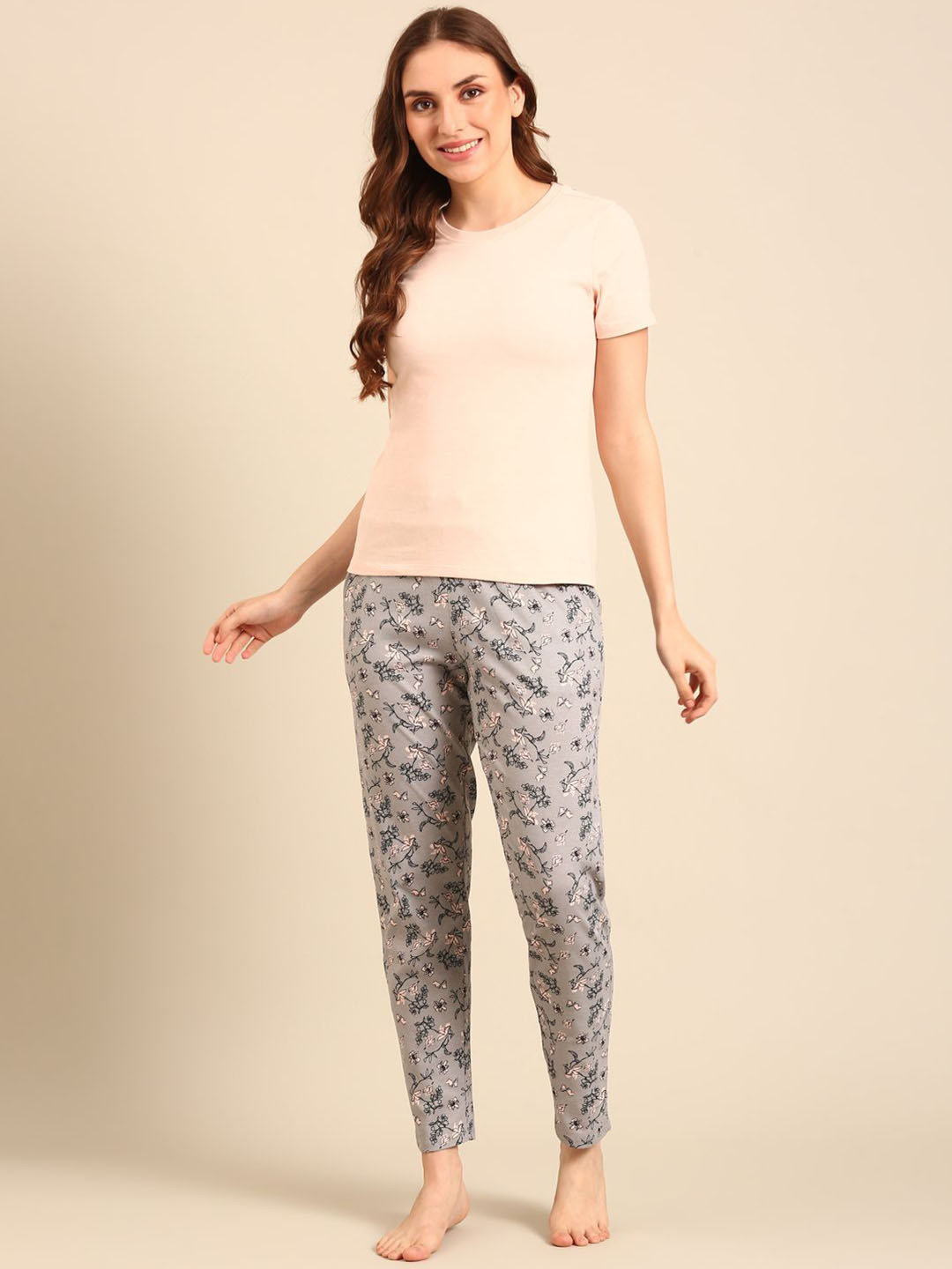 Pepe Jeans Women Floral Printed Pure Cotton Night suit