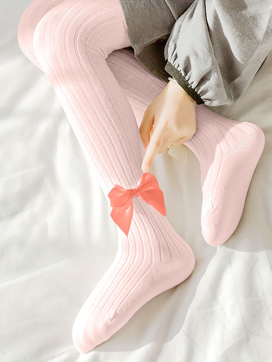 SYGA Infant Girls Bow Detailed Mosquito-Proof Pantyhose Stockings