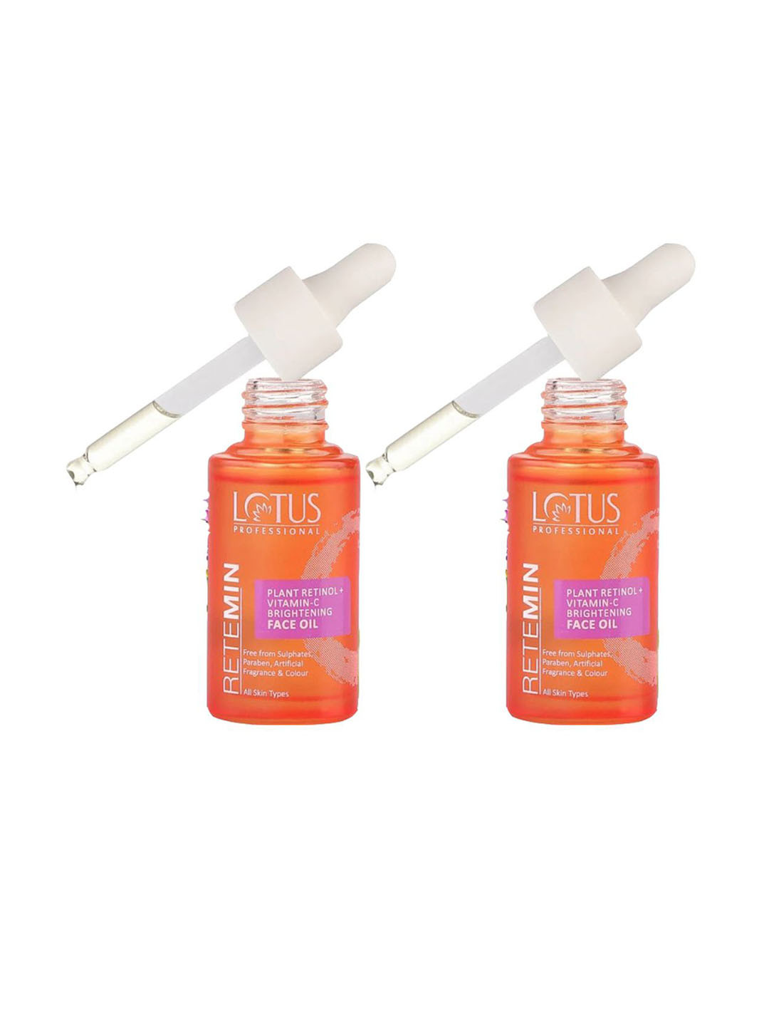 Lotus Professional Set Of 2 Retemin Plant Retinol + Vitamin C Brightening Facial Oil 28 ml