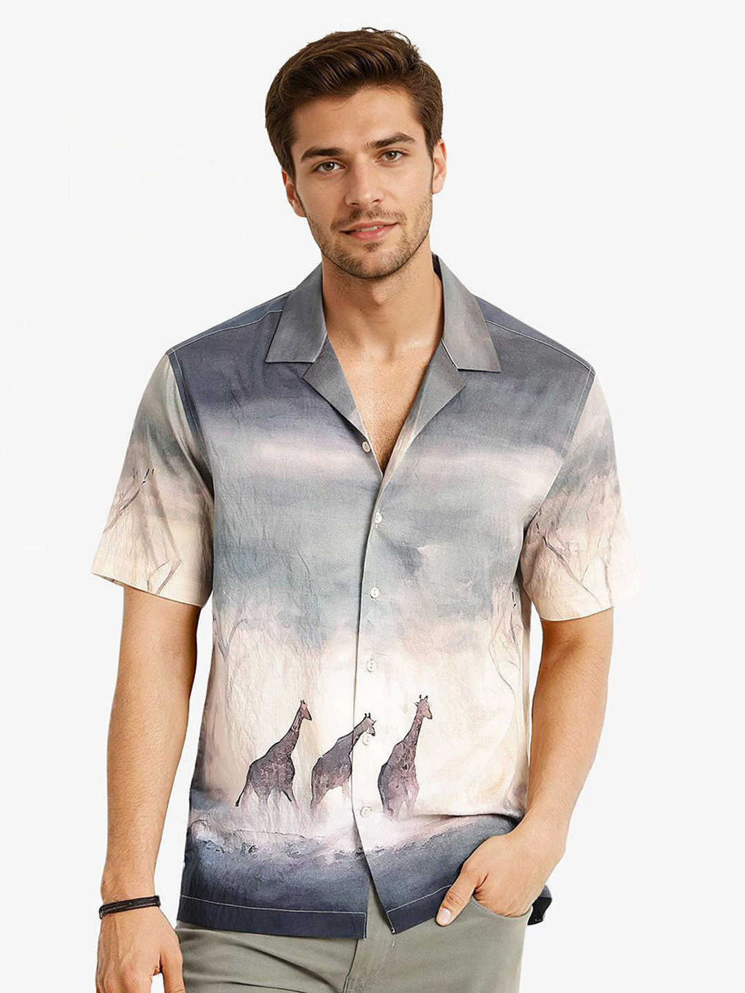 RARE RABBIT Men Comfort Checks Printed Boxy Casual Shirt