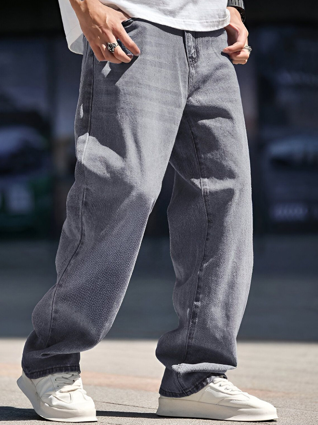 Ben Martin Men Loose Baggy Fit Stretchable Denim Jeans