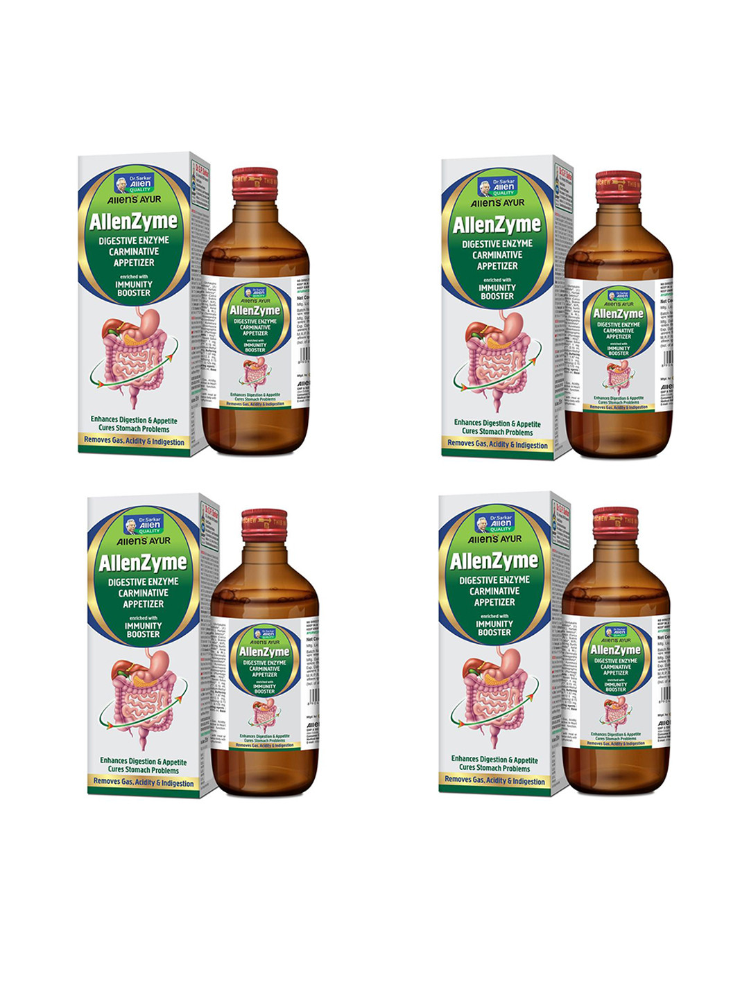 ALLEN Set Of 4 Allenzyme Syrup-250 ml  Each