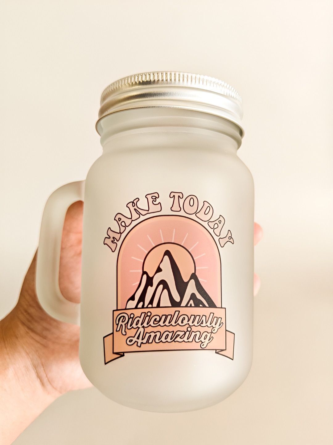 One Posh Home Transparent Typography Glass Handmade Mug-500ml