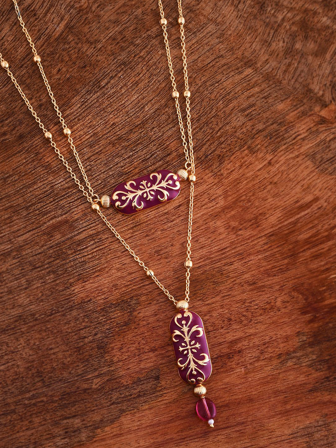 Voylla Gold-Plated Pashmina Wajiha Kundan Studded Layered Necklace