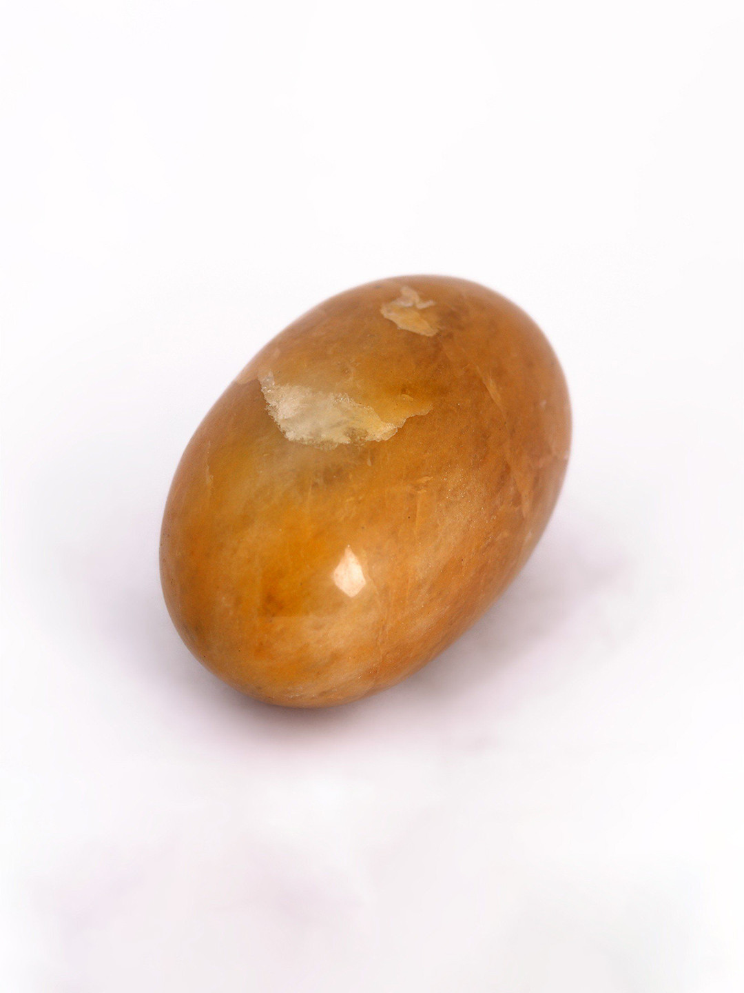 Exotic India Shiv Lingam Yellow Stone Natural Prayer Room Small Showpiece - 3 Inches