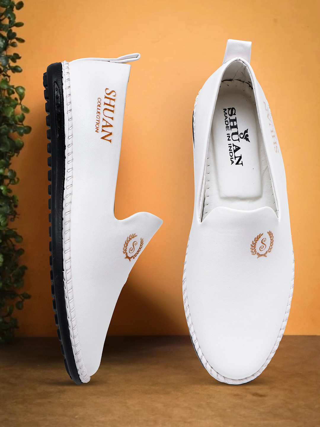 SHUAN Men Round Toe Lightweight Flatforms