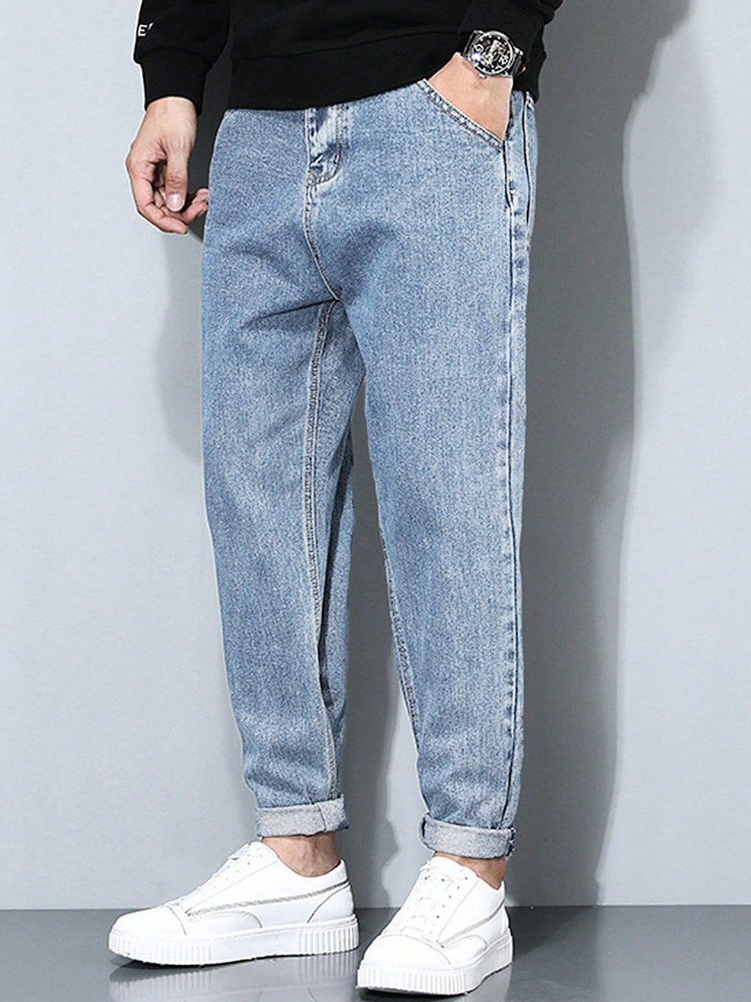 Ben Martin Men Carrot Tapered Fit High-Rise Stretchable Jeans