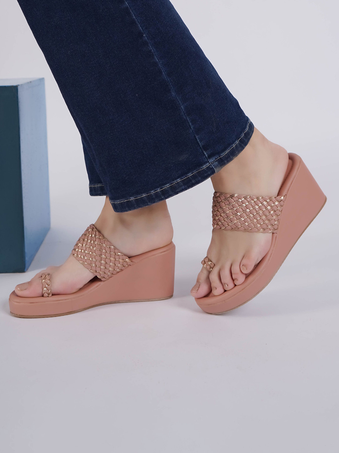 Shezone Woven Design Synthetic Wedge Heel Sandals