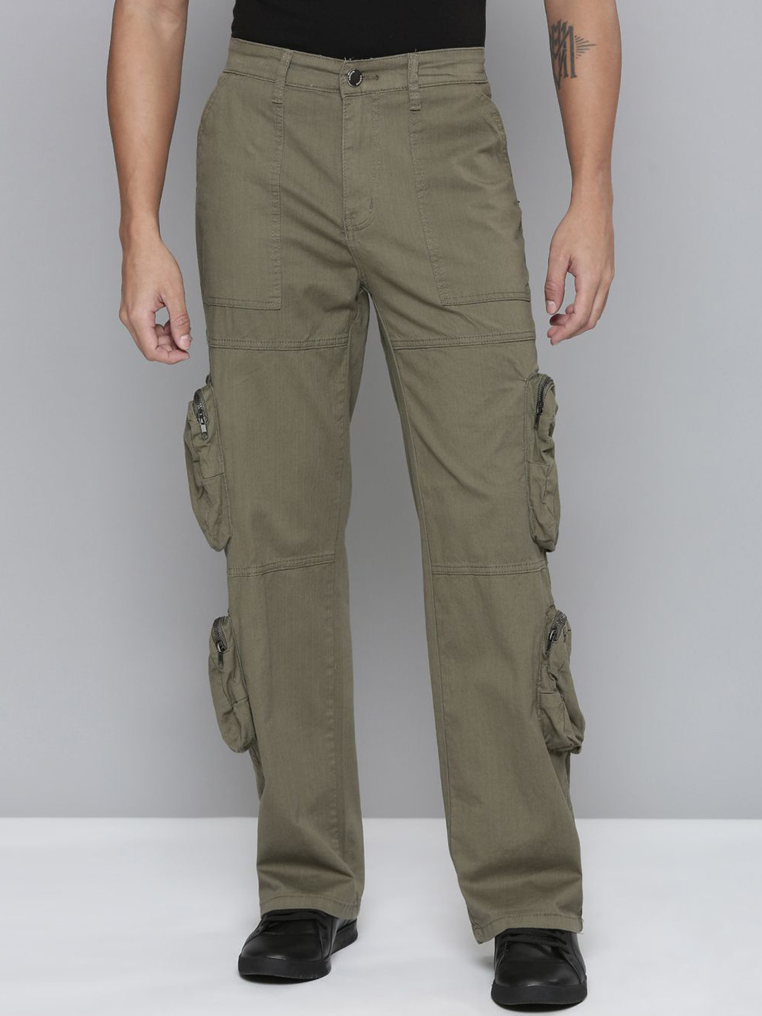 WAIMEA Men Classic Relaxed Fit Stretchable Cargo Jeans