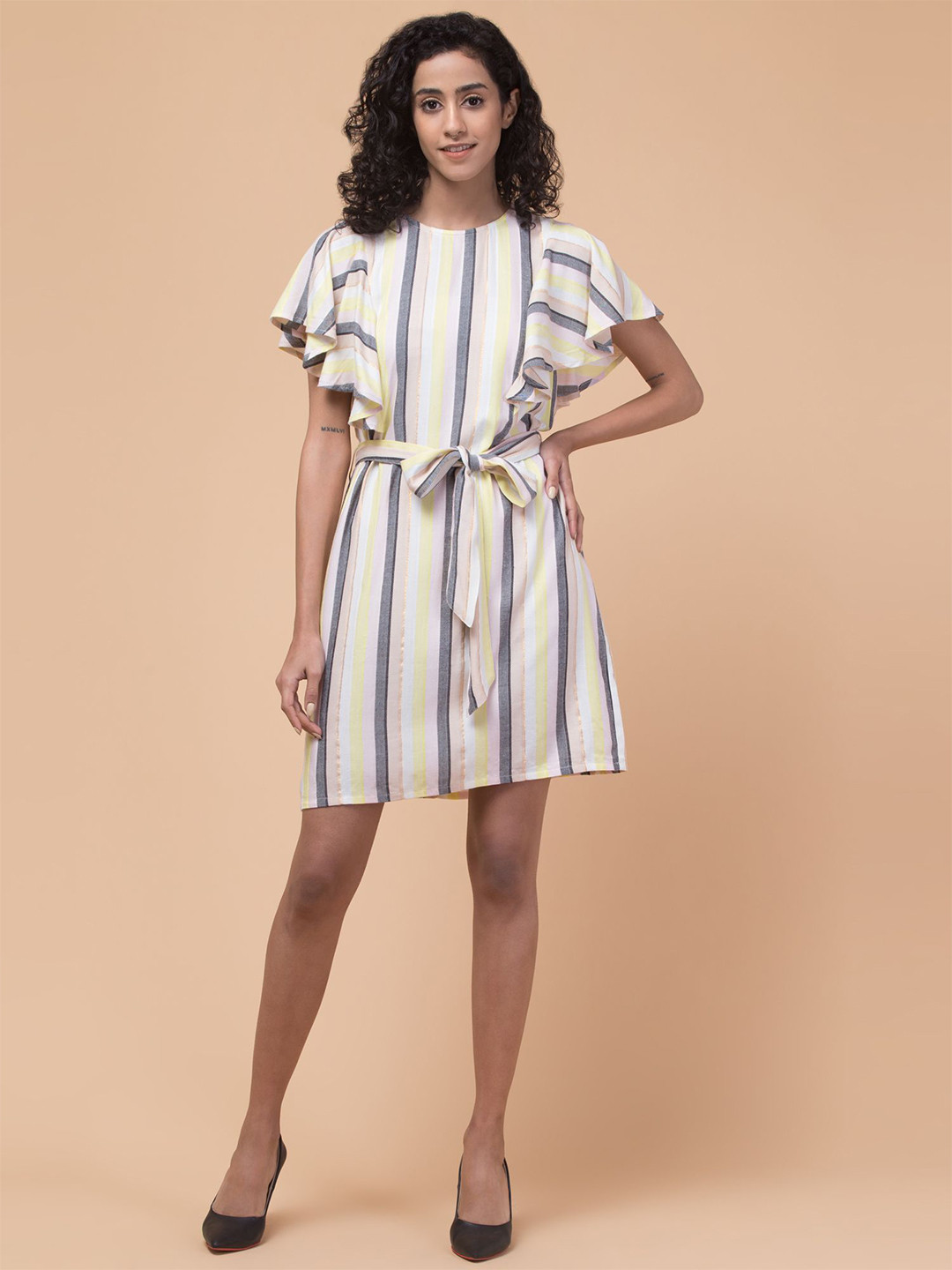 Hive91 Striped A-Line Dress