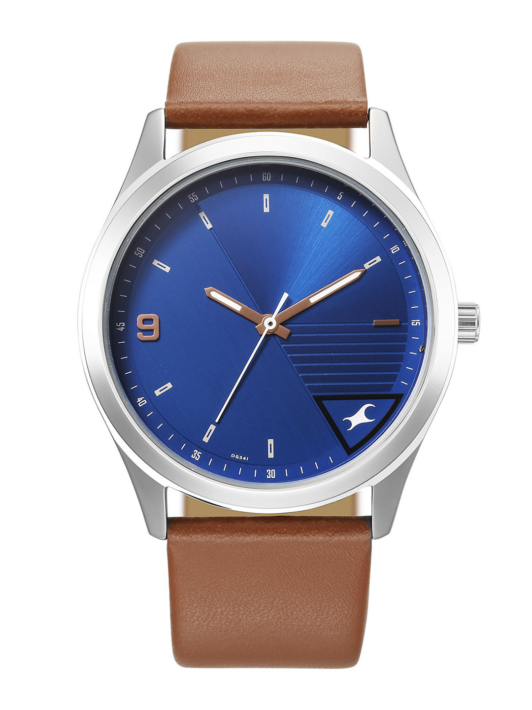 Fastrack Men Brass Dial & Leather Straps Analogue Watch 3317SL01