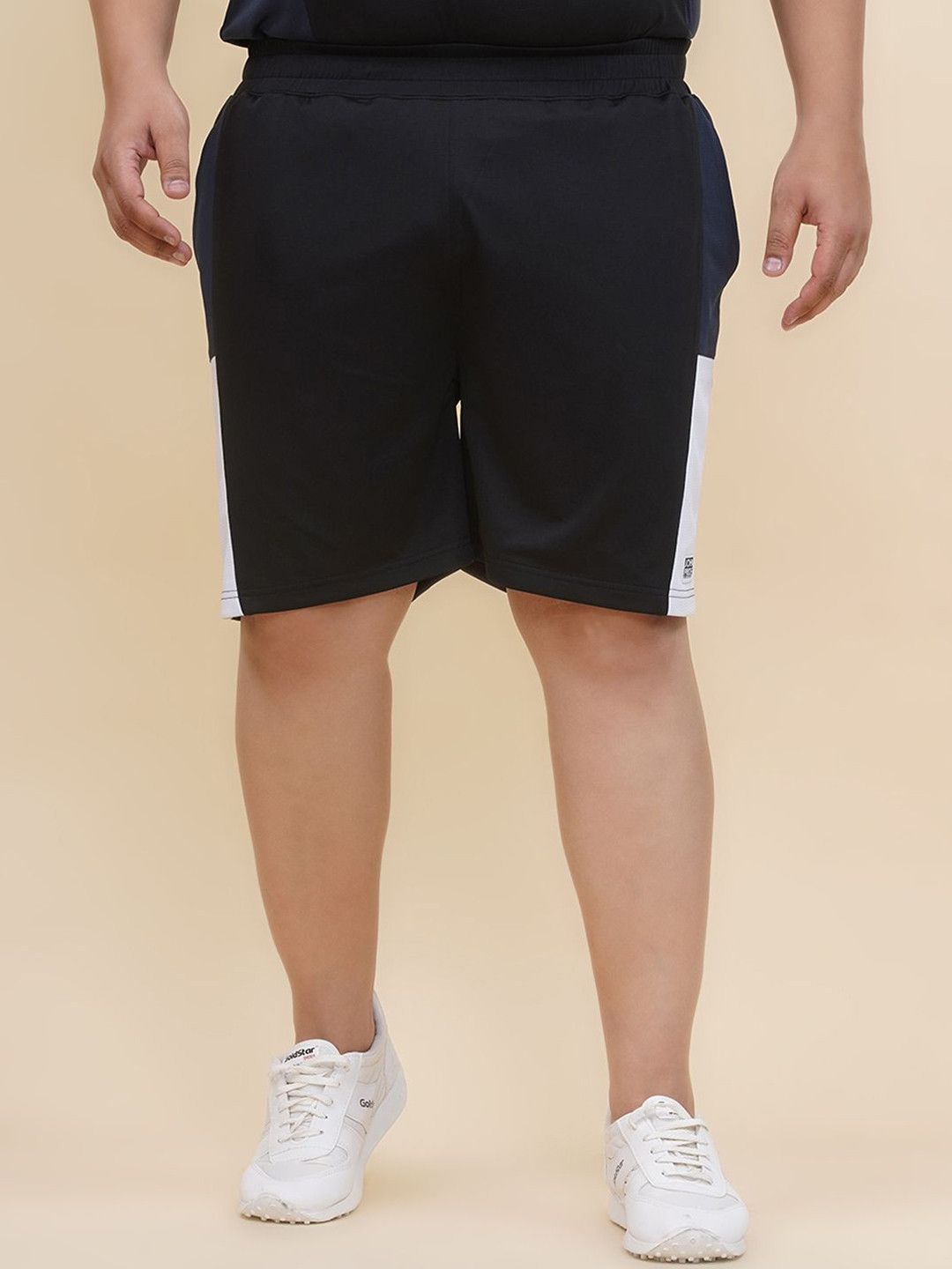 John Pride Plus Size Men Colourblocked Training or Gym Sports Shorts