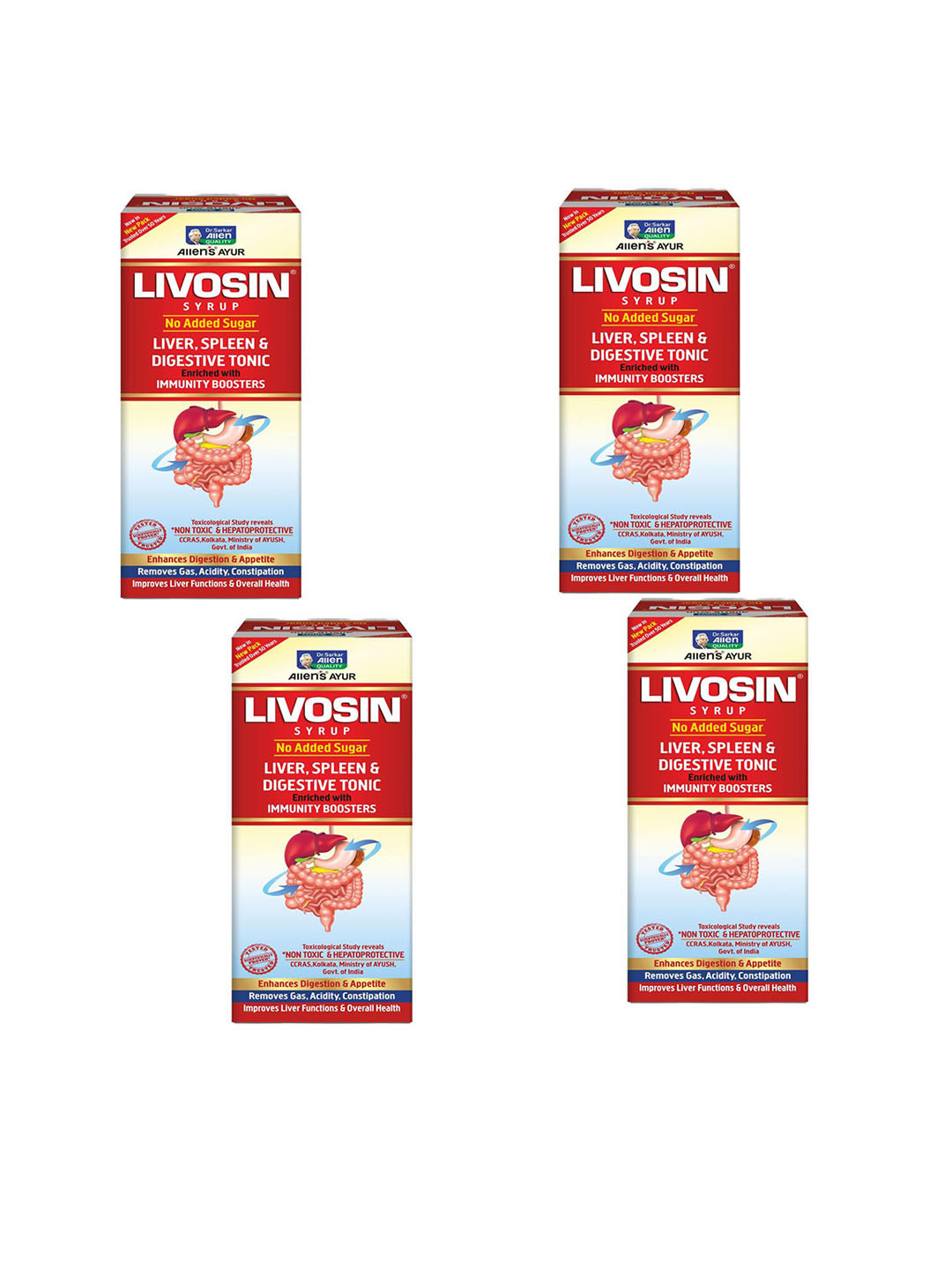 ALLEN Set Of 4 Livosin Syrup - 450 ml Each