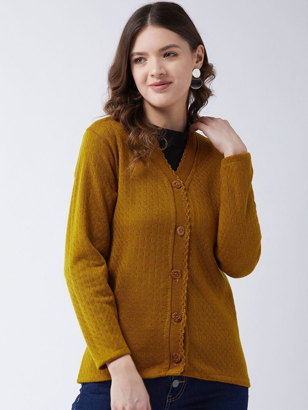 PIVL Women Self Design Cardigan