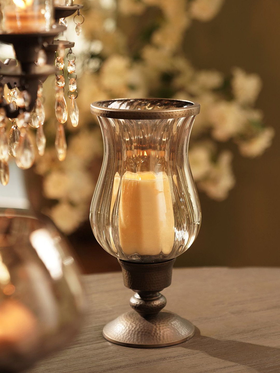 Pure Home and Living Brown Antique Candle Holder