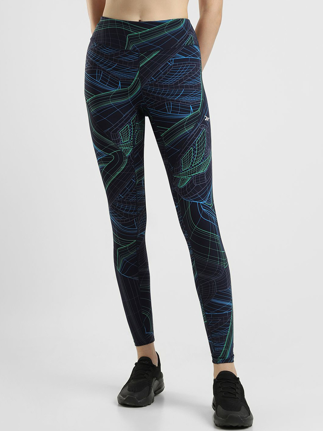 Reebok Women Printed Training Supply Lux Perform Technical Twist Tights