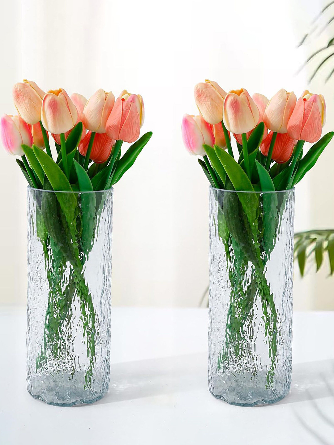 Nostrae by Ekhasa Transparent 2 Pieces Glass Vases