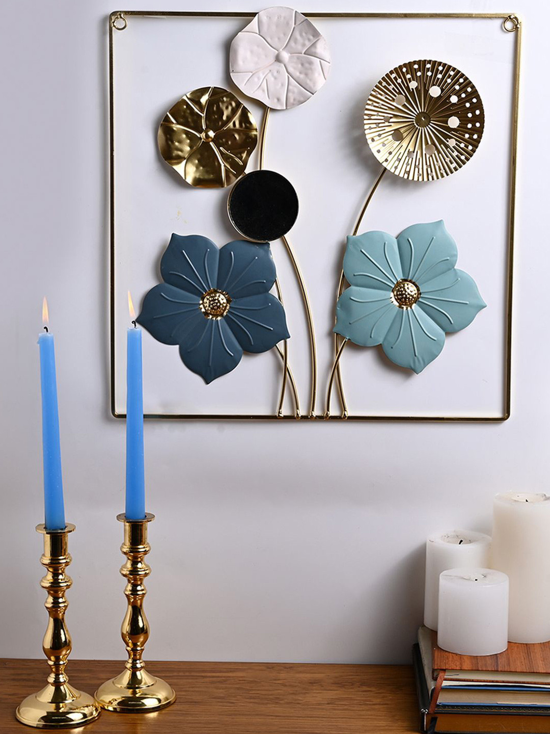 MARKET99 Wall Plaque With Rectangular Shape Metal Floral Glossy Signs and Plaques-16.9In