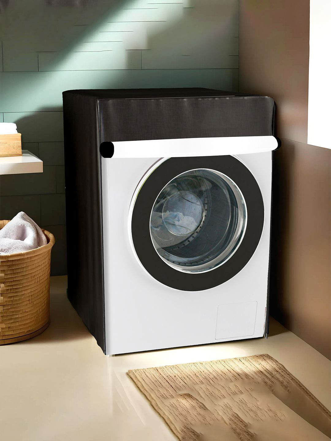 Kuber Industries Brown Light Weight Front Load Washing Machine Cover