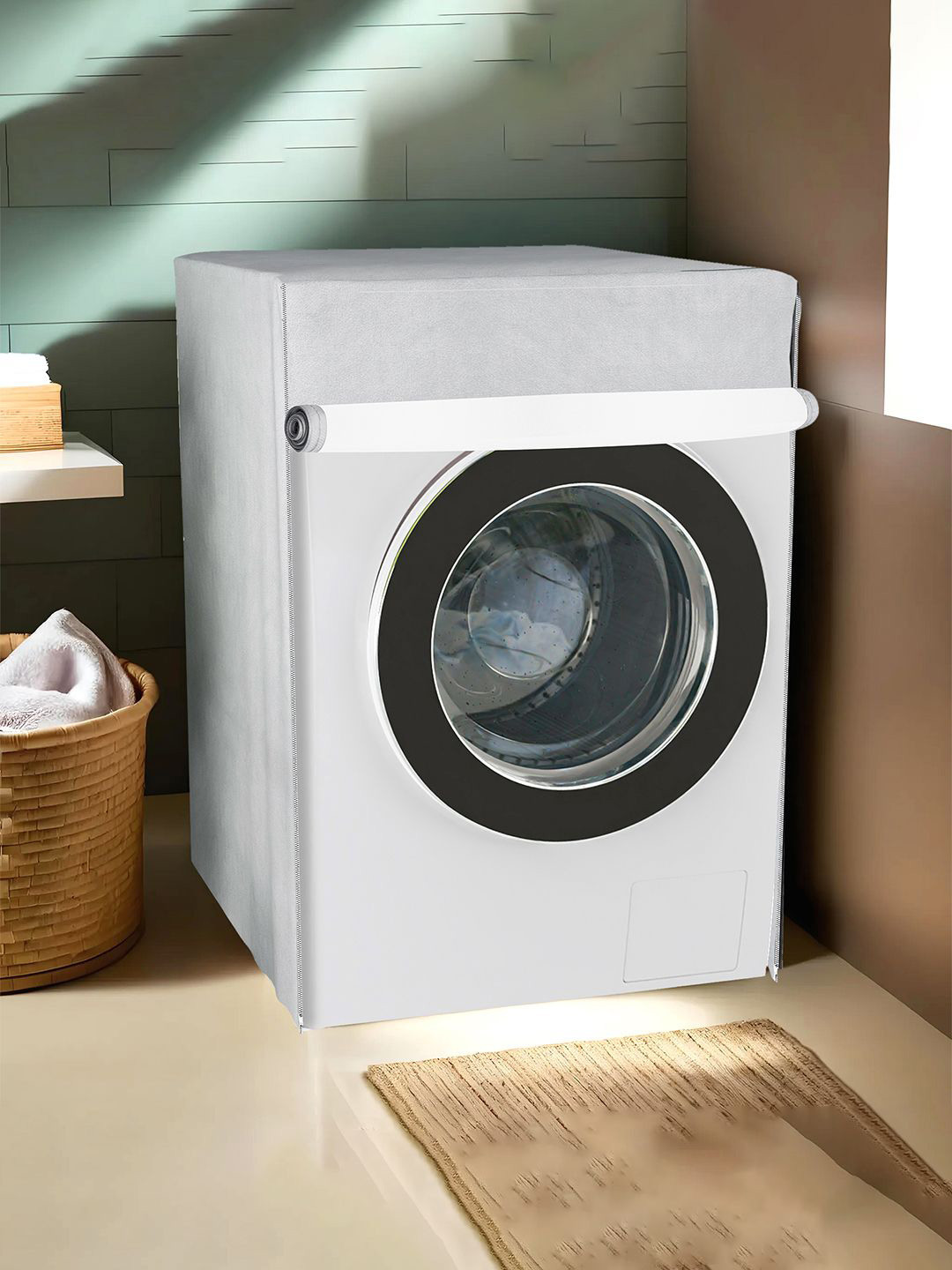 Kuber Industries Grey Light Weight Folding Top Load Washing Machine Cover