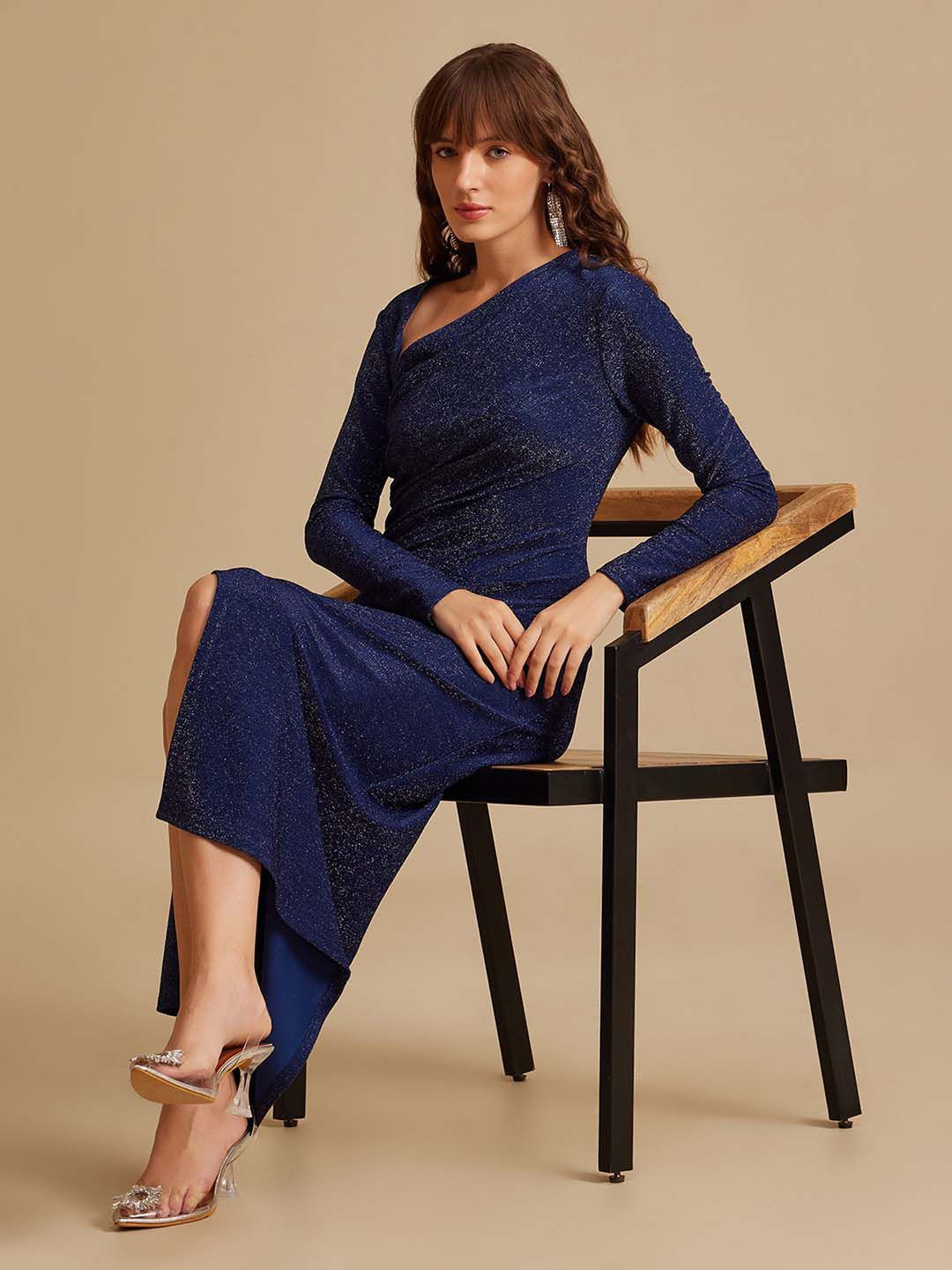 Kazo Women's Satin A-Line Maxi Dress