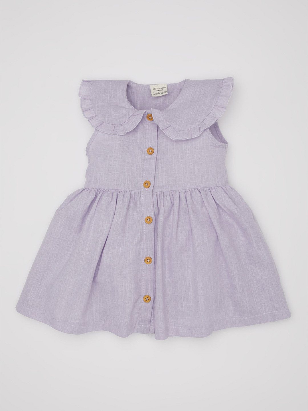 DeFacto Girls Cotton Peter Pan Collar Fit & Flare Dress