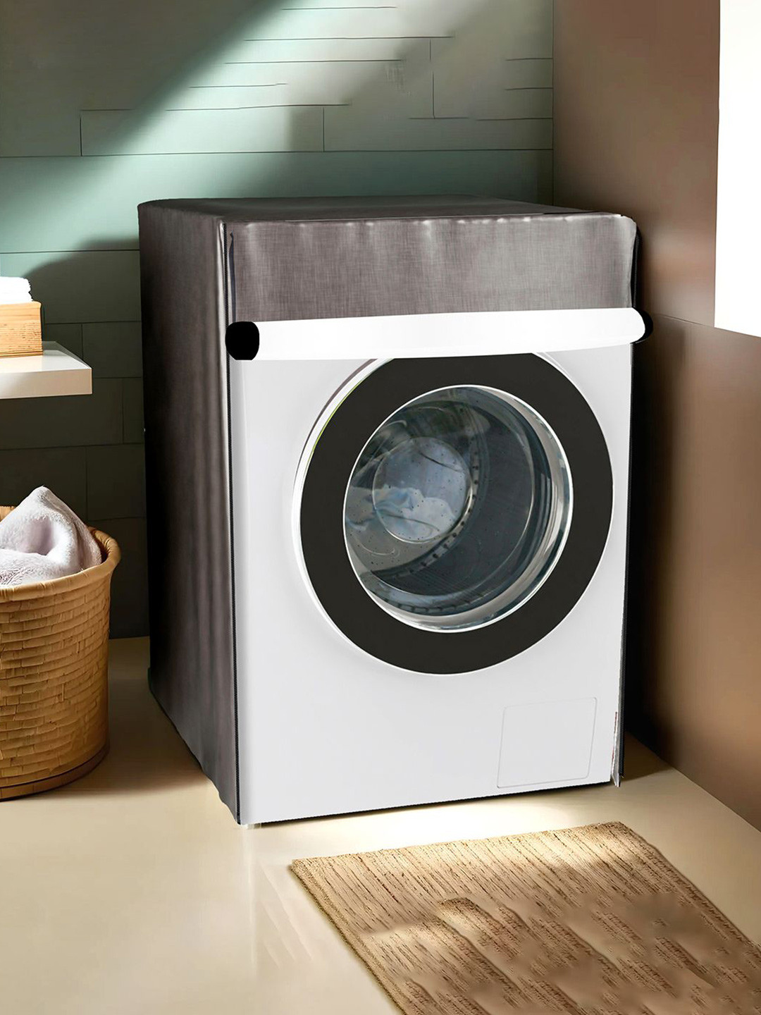 Kuber Industries Brown Light Weight Front Load Washing Machine Cover