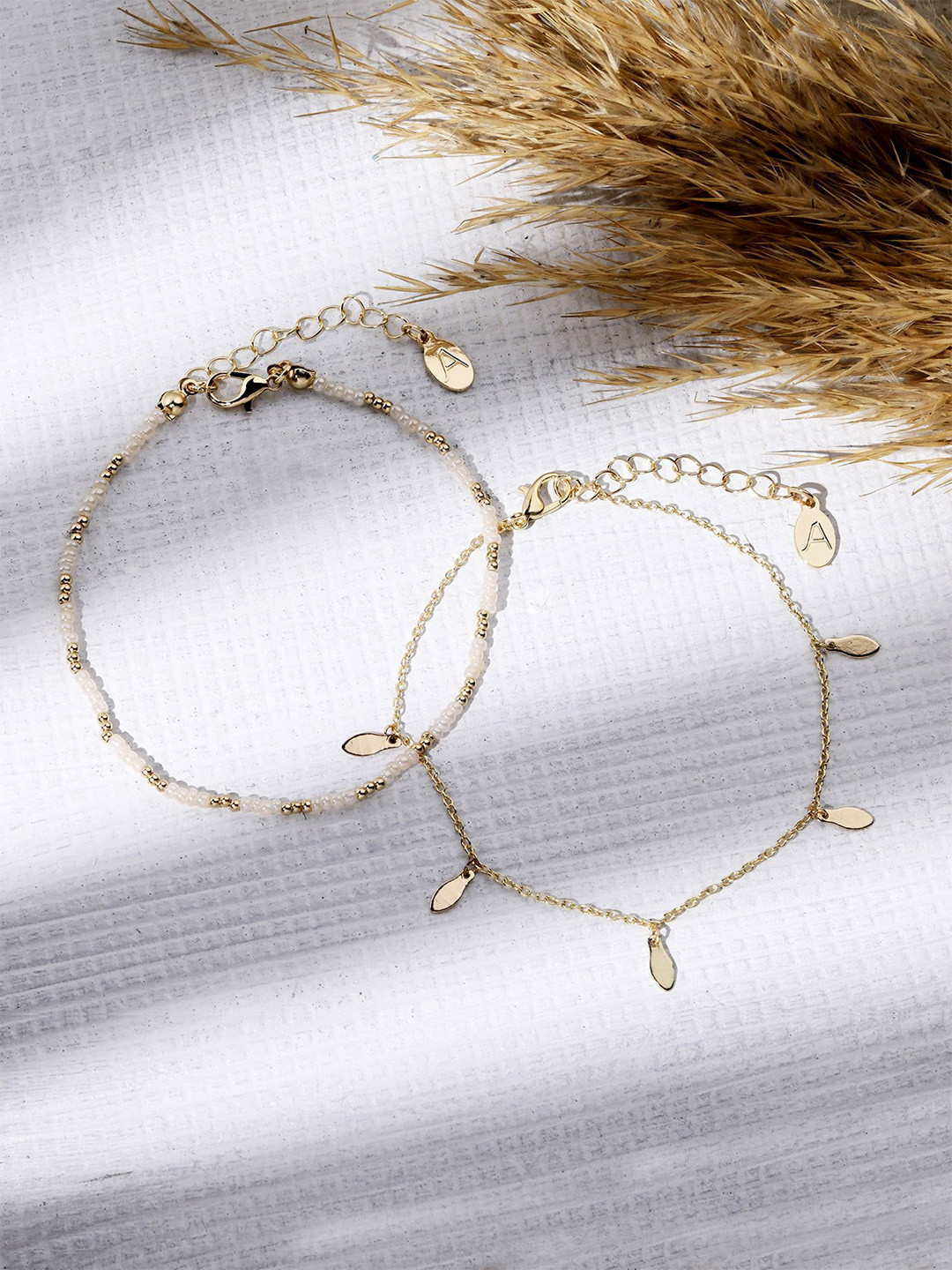 Accessorize London Set Of 2 Facet Bead Anklets