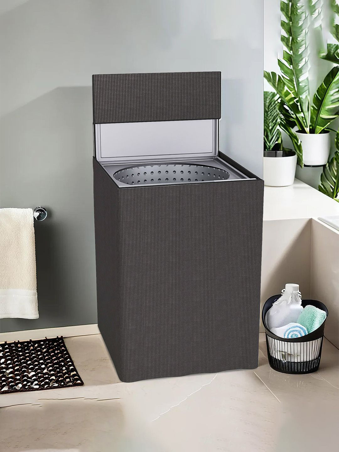 Kuber Industries Brown Light Weight Top Load Washing Machine Cover