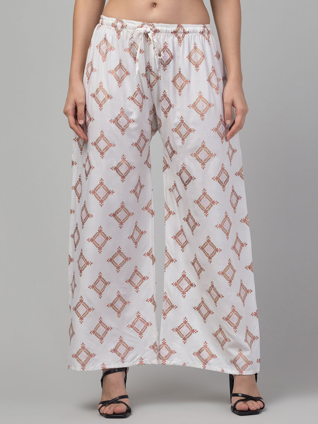 FAMBEE Women Printed Flared Ethnic Palazzos