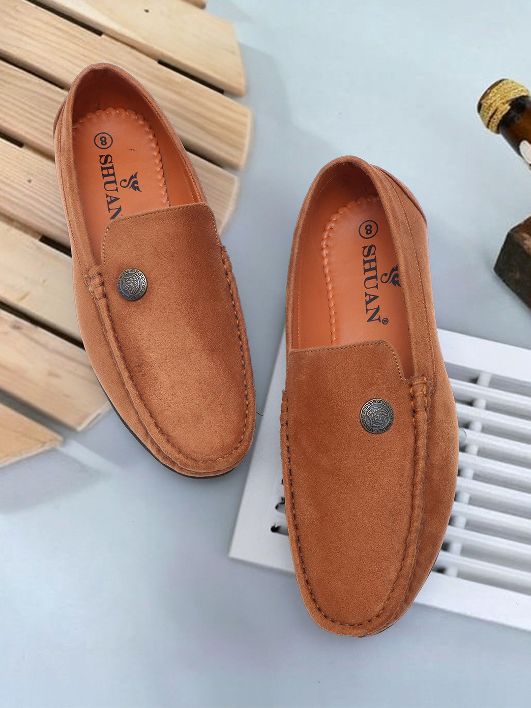 SHUAN Men Lightweight Suede Loafers