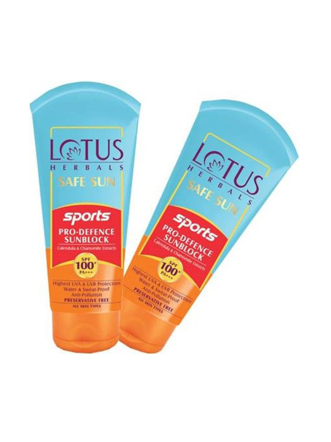 Lotus Herbals Safe Sun Set Of 2 Sports Pro-Defence Sunblock SPF 100 Sunscreen - 40g Each