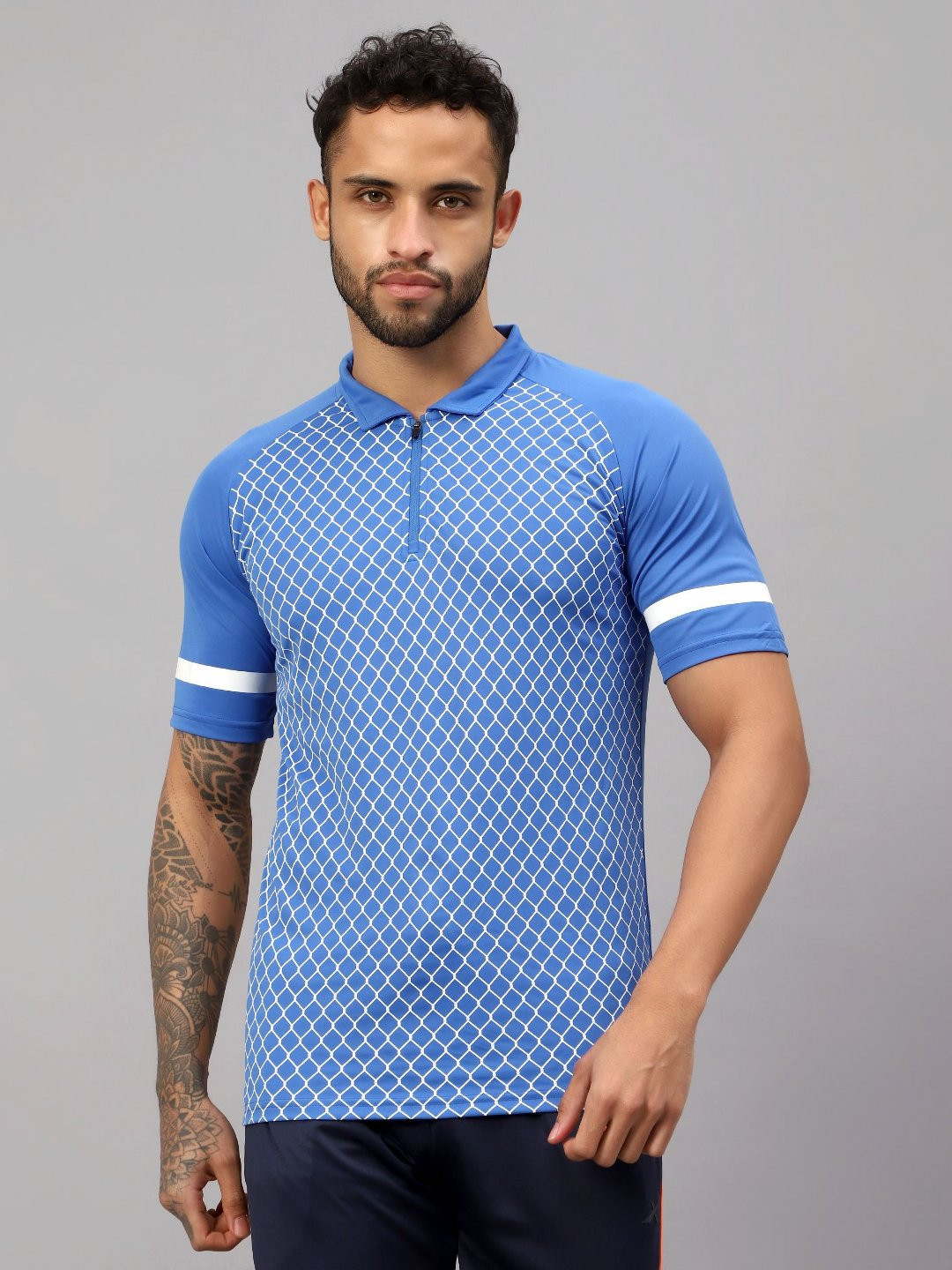 VECTOR X Men Abstract Printed Polo Collar T-Shirt