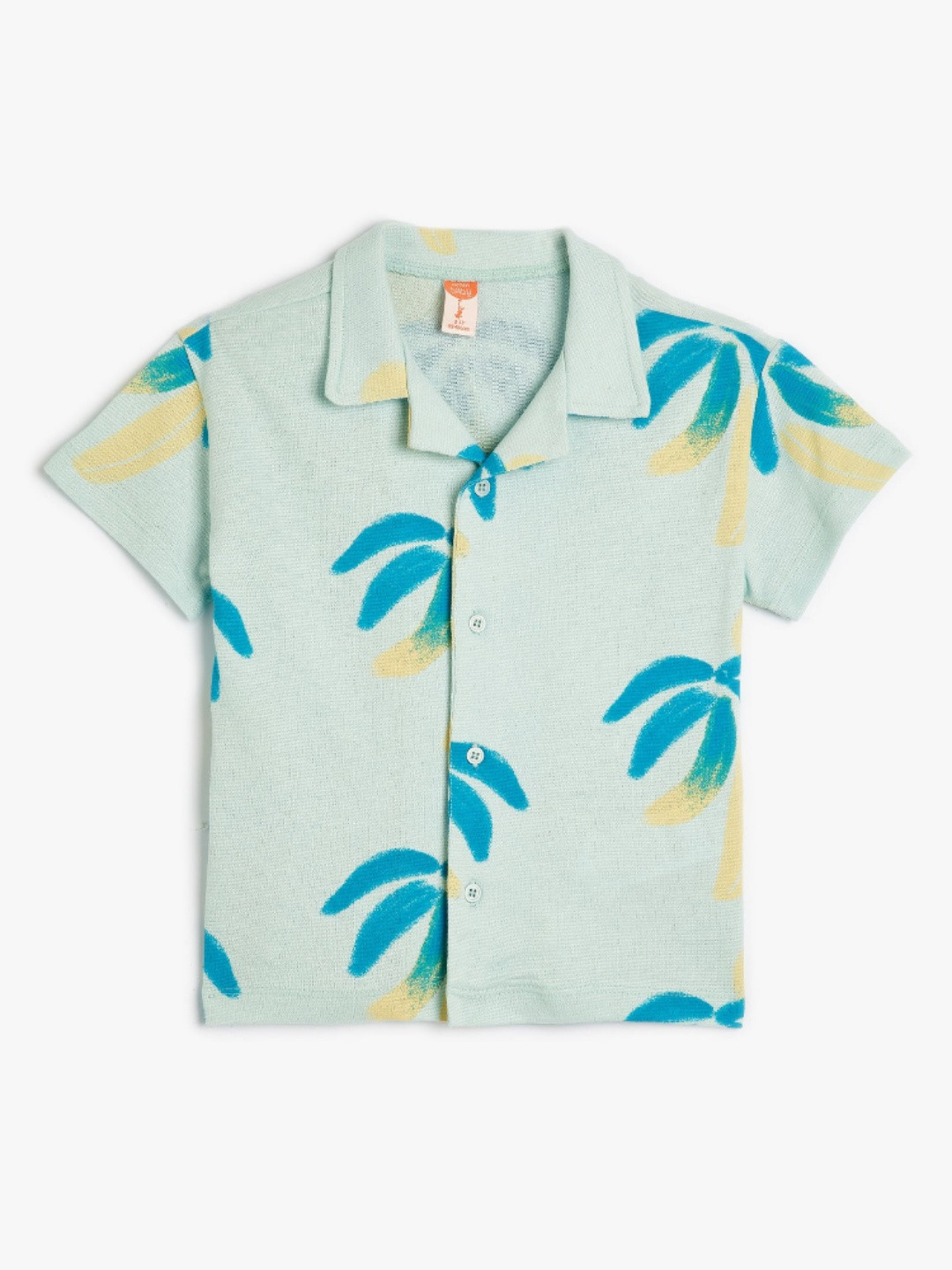 Koton Boys Floral Printed Polo Collar Cotton Shirt